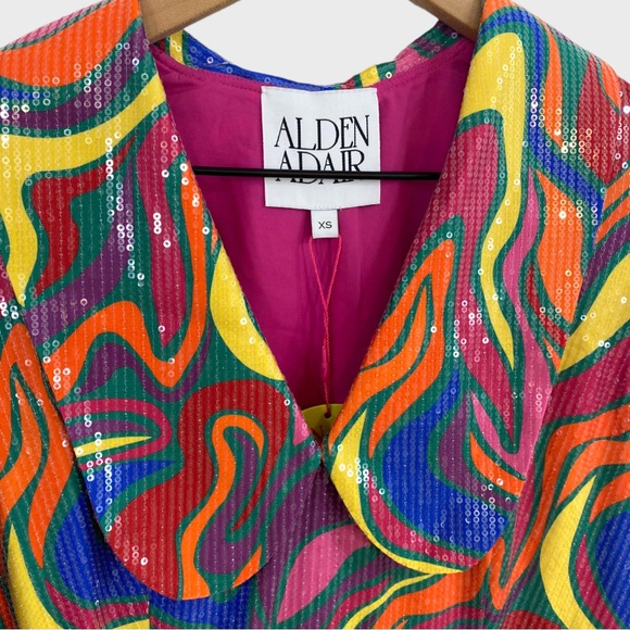 Alden Adair Multicolor Swirl Wonderland Sequin Piper Dress NWT Size XS - Picture 4 of 11